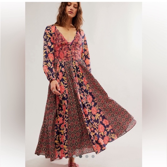 Free People A New Way Maxi Dress Floral Size XS - Picture 4 of 6